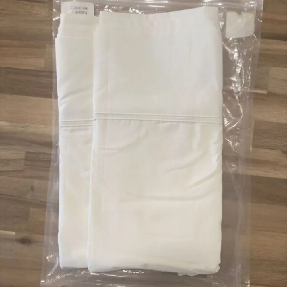 NOS Calvin Klein Home QUEEN Egyptian Cotten Sateen Cream‎ Ivory Flat Sheet VTG